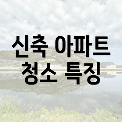 신축 아파트 청소 특징
