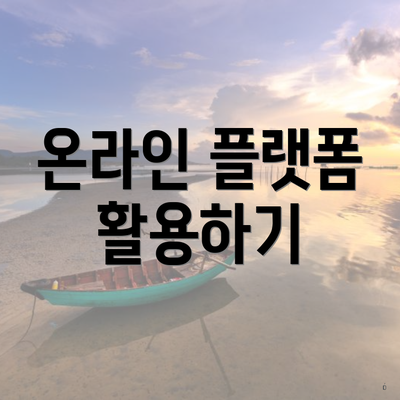 온라인 플랫폼 활용하기