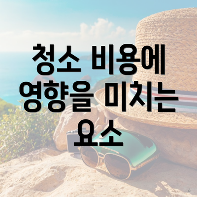 청소 비용에 영향을 미치는 요소