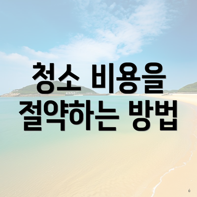 청소 비용을 절약하는 방법