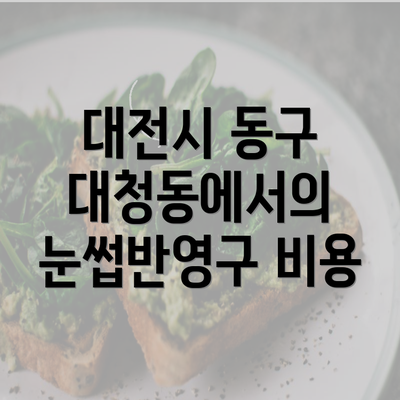 대전시 동구 대청동에서의 눈썹반영구 비용