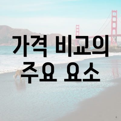 가격 비교의 주요 요소