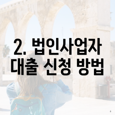 2. 법인사업자 대출 신청 방법