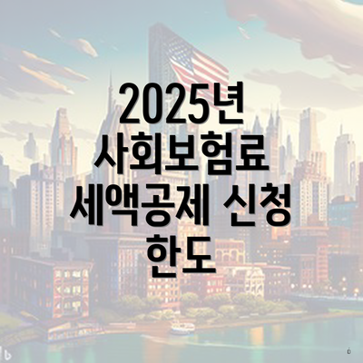 2025년 사회보험료 세액공제 신청 한도