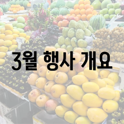 3월 행사 개요
