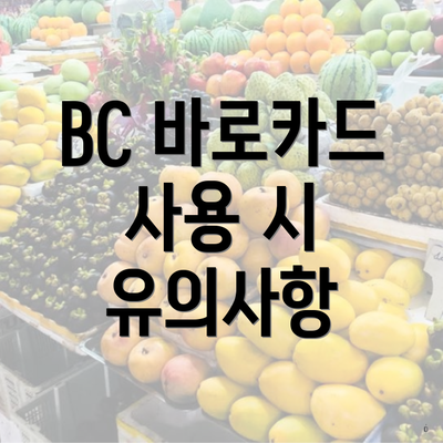 BC 바로카드 사용 시 유의사항