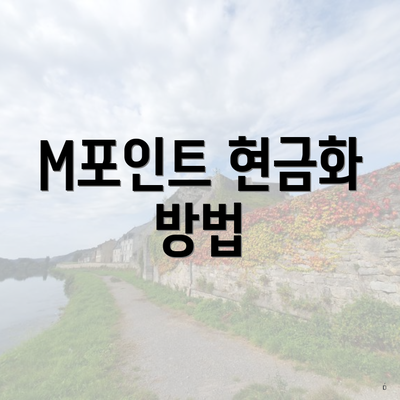 M포인트 현금화 방법