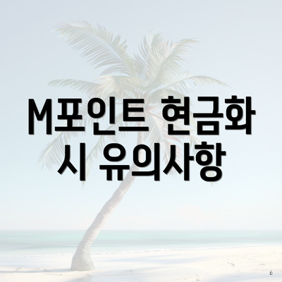 M포인트 현금화 시 유의사항