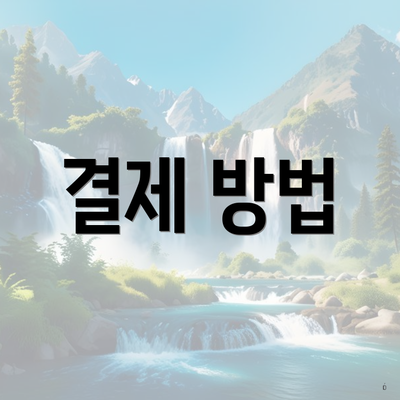 결제 방법