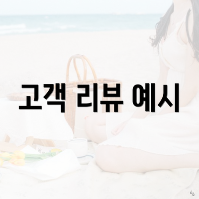 고객 리뷰 예시