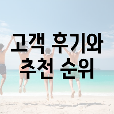 고객 후기와 추천 순위