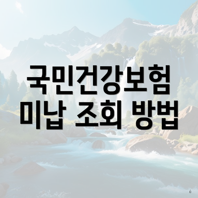 국민건강보험 미납 조회 방법