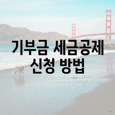 기부금 세금공제 신청 방법