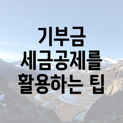 기부금 세금공제를 활용하는 팁