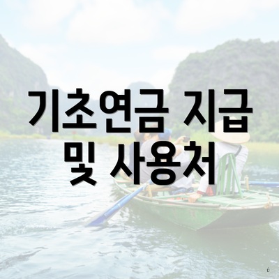 기초연금 지급 및 사용처