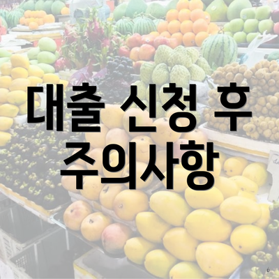 대출 신청 후 주의사항