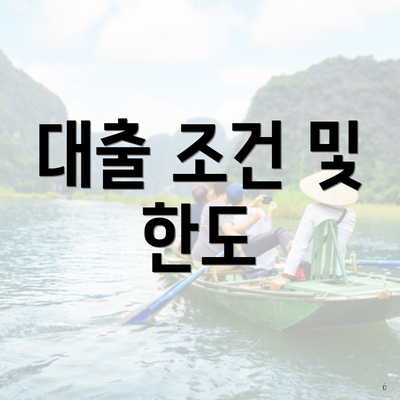 대출 조건 및 한도