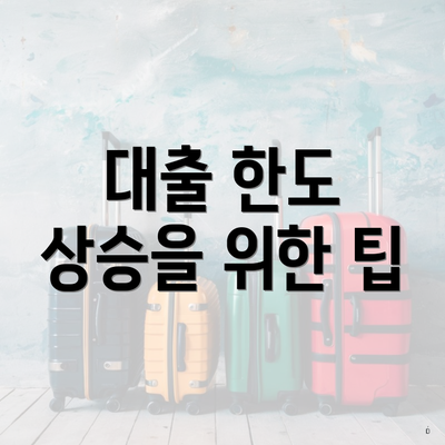 대출 한도 상승을 위한 팁