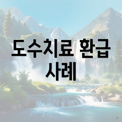 도수치료 환급 사례