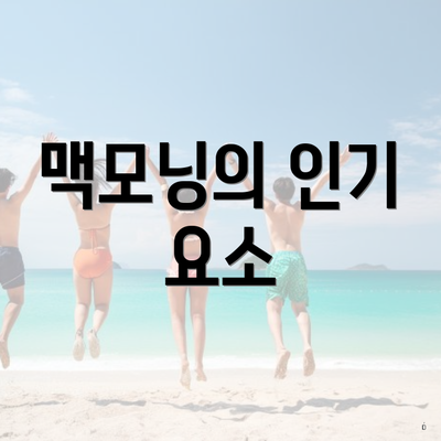 맥모닝의 인기 요소