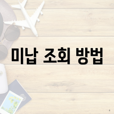 미납 조회 방법