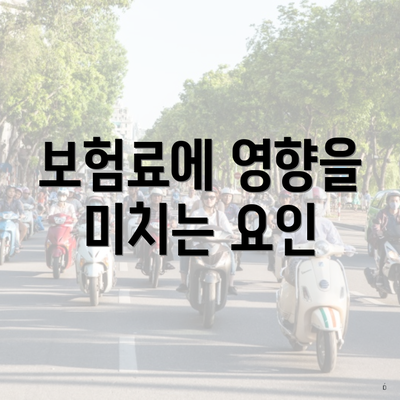 보험료에 영향을 미치는 요인