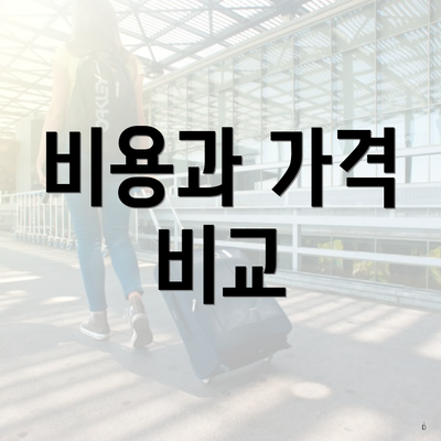 비용과 가격 비교