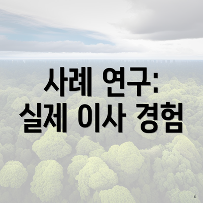 사례 연구: 실제 이사 경험