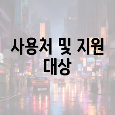 사용처 및 지원 대상