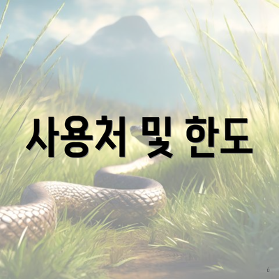 사용처 및 한도