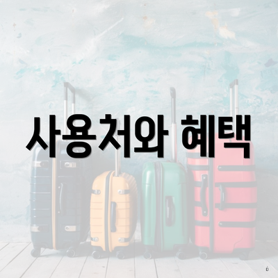 사용처와 혜택