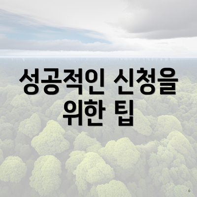 성공적인 신청을 위한 팁