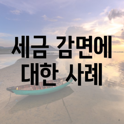 세금 감면에 대한 사례