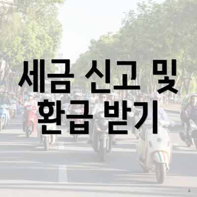 세금 신고 및 환급 받기