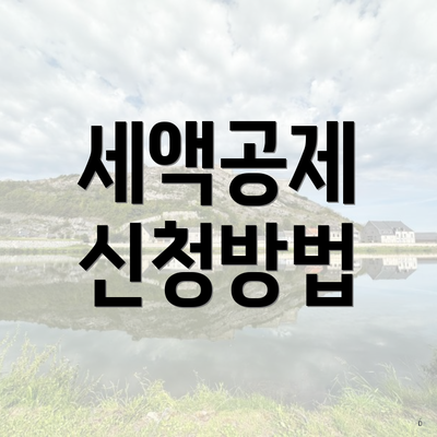 세액공제 신청방법