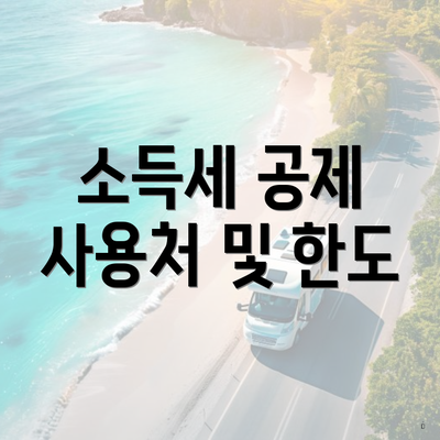 소득세 공제 사용처 및 한도