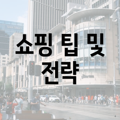 쇼핑 팁 및 전략