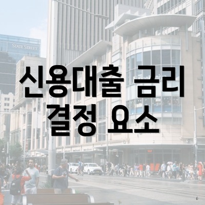 신용대출 금리 결정 요소