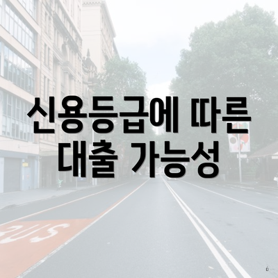 신용등급에 따른 대출 가능성