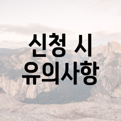신청 시 유의사항