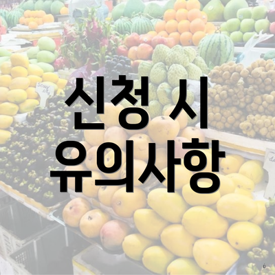 신청 시 유의사항
