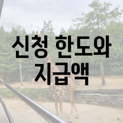신청 한도와 지급액