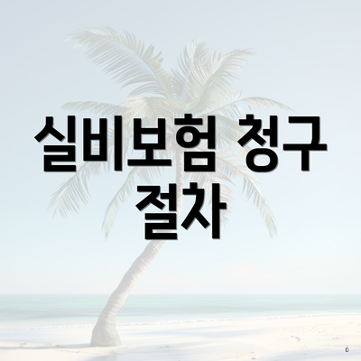 실비보험 청구 절차