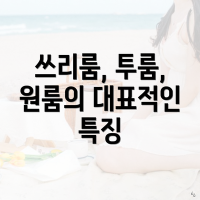 쓰리룸, 투룸, 원룸의 대표적인 특징