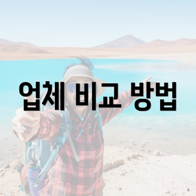 업체 비교 방법
