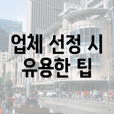 업체 선정 시 유용한 팁