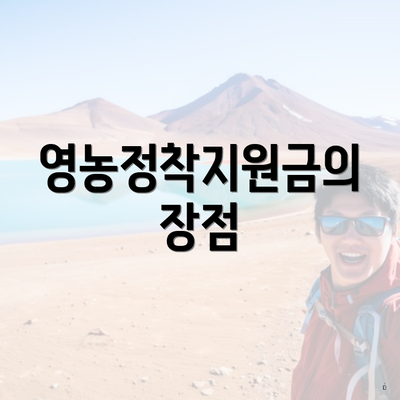 영농정착지원금의 장점