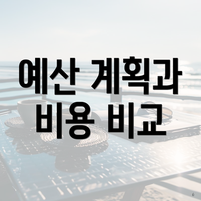예산 계획과 비용 비교