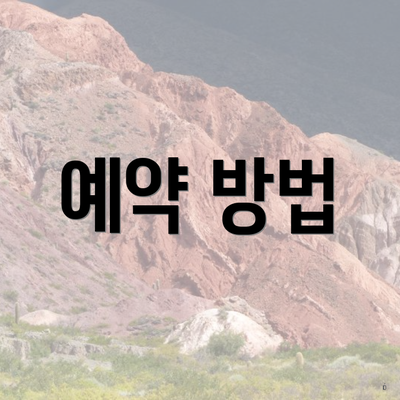 예약 방법