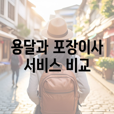 용달과 포장이사 서비스 비교